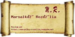 Marsalkó Rozália névjegykártya